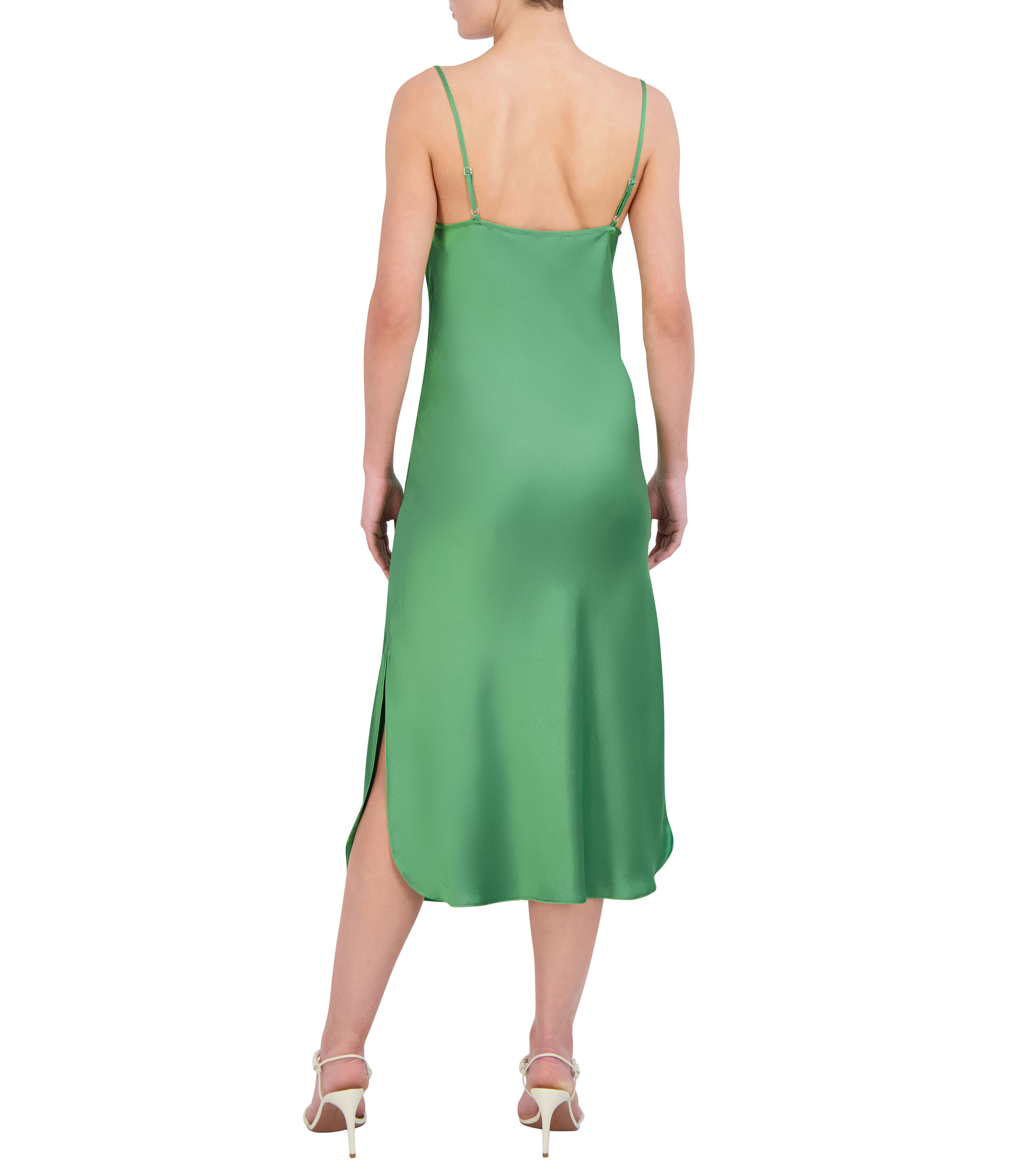 Vestido midi satinado Mujer
